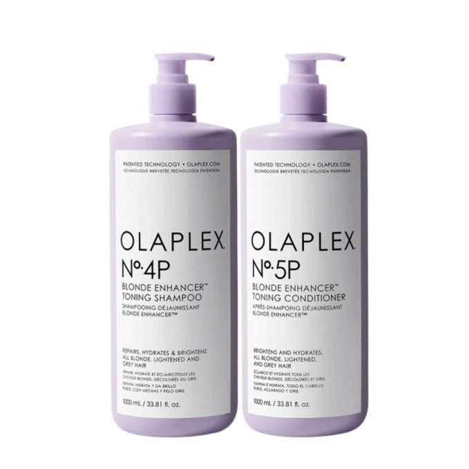 Olaplex - Pachet reparare par blond cu pigment violet No.4P (1L) + No.5P (1L)