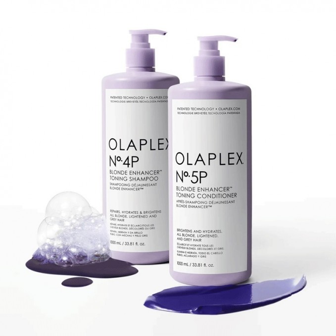 Olaplex - Pachet reparare par blond cu pigment violet No.4P (1L) + No.5P (1L)