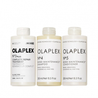 Olaplex - Pachet reparare si mentinere par deteriorat No.3, No.4, No.5 (3x250ml)