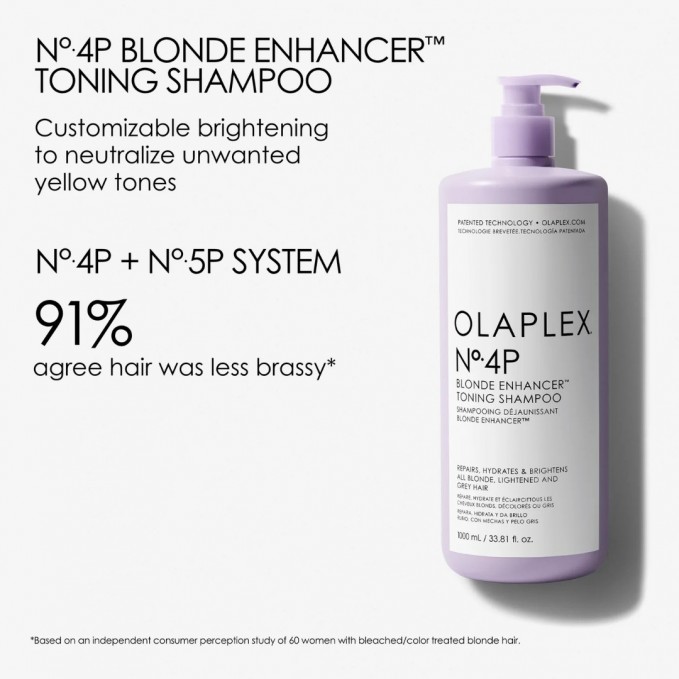 Olaplex - Pachet reparare par blond cu pigment violet No.4P (1L) + No.5P (1L)