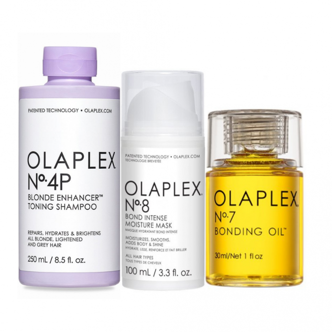 Olaplex - Pachet hidratare,mentinere si protectie par blond No.4P, No.7, No.8